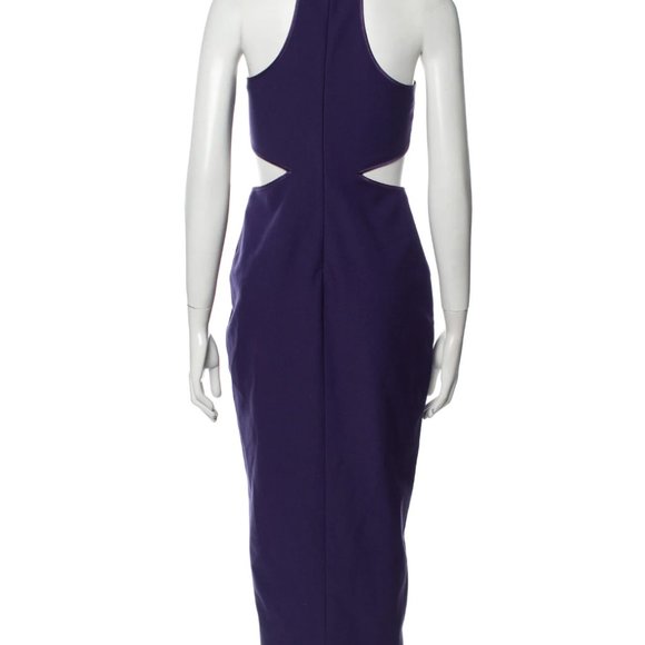 Cinq a Sept Dark Purple Halter Cutout Midi Dress - Picture 2 of 11